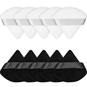 10 Soft Triangle Powder Puffs for Makeup Application