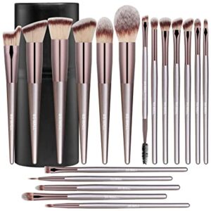 18 Piece BS-MALL Champagne Gold Makeup Brush Set with Case for Easy Storage
