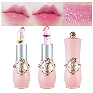 2Pcs Color Changing Flower Jelly Lipstick Set Moisturizing Natural Ingredients