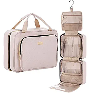 NISHEL 4-Section Hanging Travel Toiletry Organizer with Multiple Compartments for Easy Storage