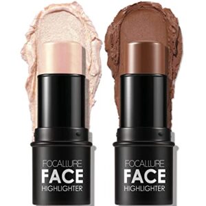 FOCALLURE 2-Pack Contour Foundation Stick for All Skin Types, 0.35 oz Each