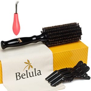 Medium Size 100% Boar Bristle Brush for Smooth Styling and Natural Shine