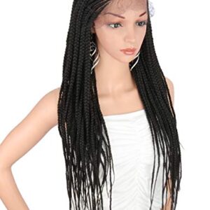 100% Human Hair Braided Wig, Natural Look