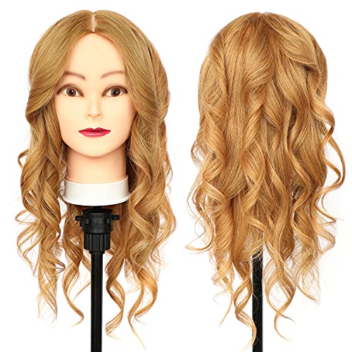 100% Human Hair Mannequin Head for Cosmetology Practice and Hair Styling Training - Image 4