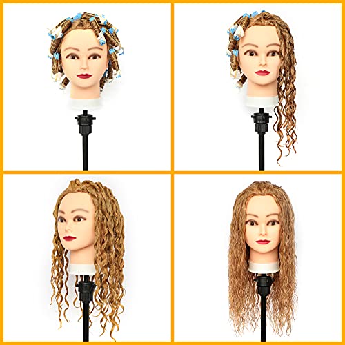 100% Human Hair Mannequin Head for Cosmetology Practice and Hair Styling Training - Image 2