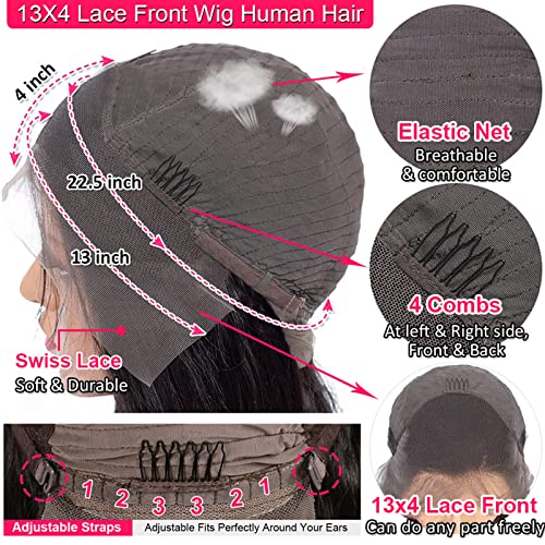 100% Human Hair Lace Front Wig 13x4 Medium Brown - Image 5