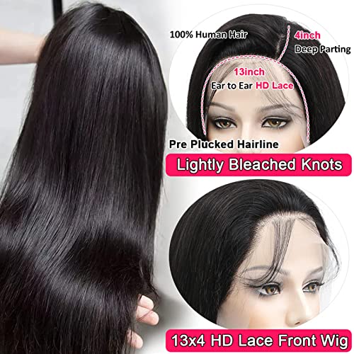 100% Human Hair Lace Front Wig 13x4 Medium Brown - Image 2