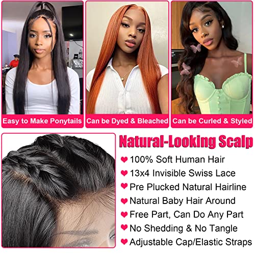 100% Human Hair Lace Front Wig 13x4 Medium Brown - Image 4