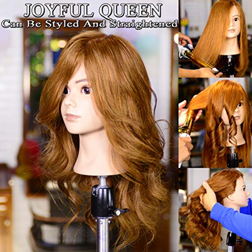 22 Inch 100% Human Hair Styling Practice Mannequin Head for Cosmetology Training - Image 3