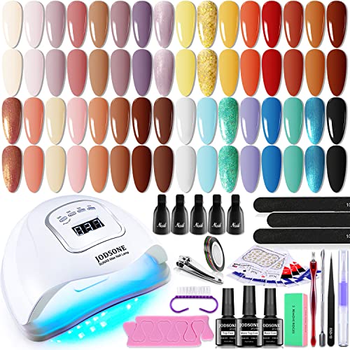 120 Color Gel Nail Polish Kit with Base and Top Coats for Durable Manicures