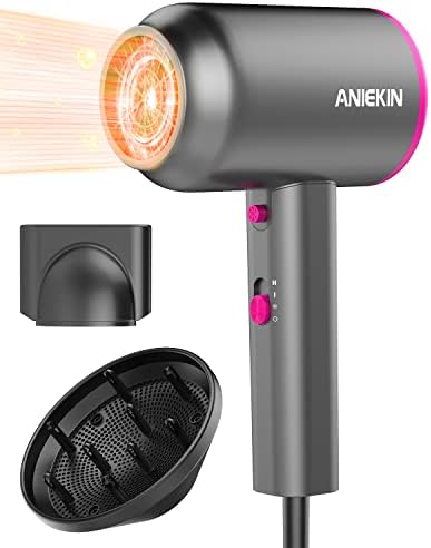 Professional 1875W Blow Dryer with Diffuser Attachment for Curly and Wavy Hair