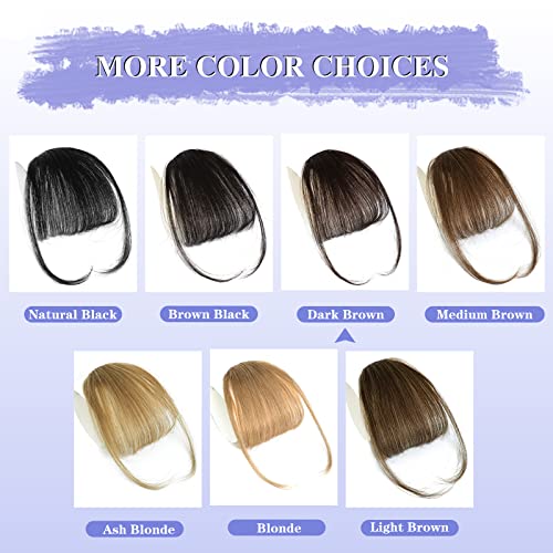 Natural Looking Human Hair Clip-In Bangs Fringe for Women Easy to Style - Image 3