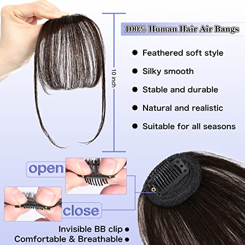 Natural Looking Human Hair Clip-In Bangs Fringe for Women Easy to Style - Image 2