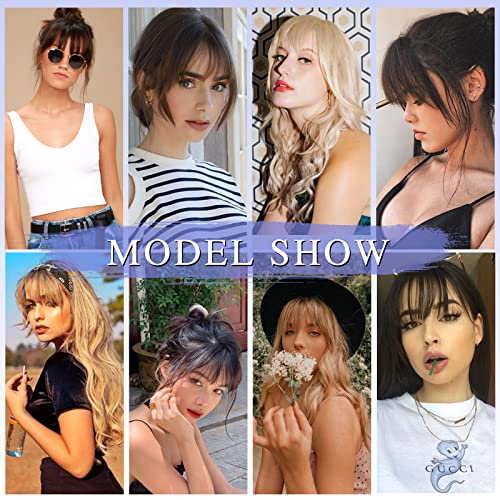 Natural Looking Human Hair Clip-In Bangs Fringe for Women Easy to Style - Image 6