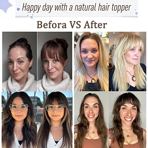 Natural Look Lightweight Human Hair Bangs Topper, Easy Styling and Blend - Image 6