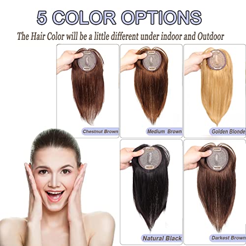 Natural Look Lightweight Human Hair Bangs Topper, Easy Styling and Blend - Image 7