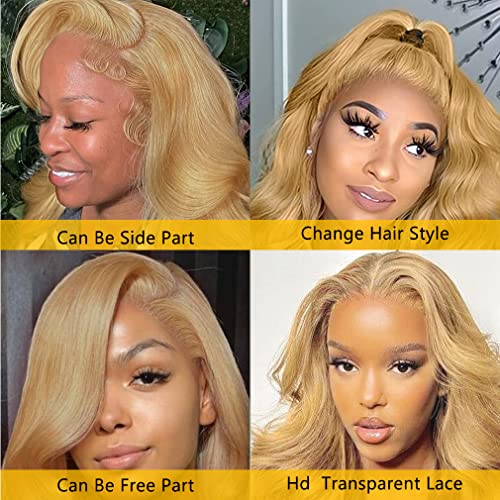 Blonde 22 Inch 100% Human Hair Lace Wig Natural Look - Image 3