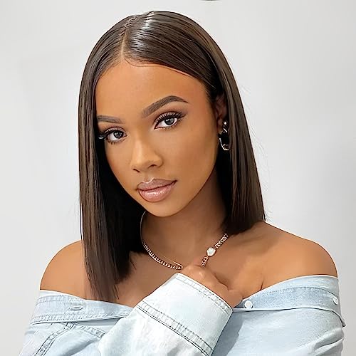 14 Inch Human Hair Bob Wig for Women, Natural Texture, Comfortable Fit