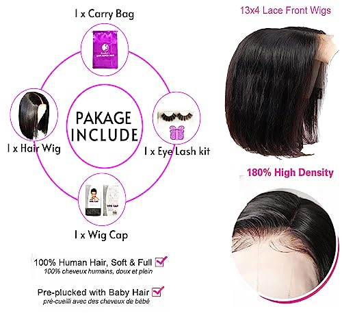14 Inch Human Hair Bob Wig for Women, Natural Texture, Comfortable Fit - Image 4