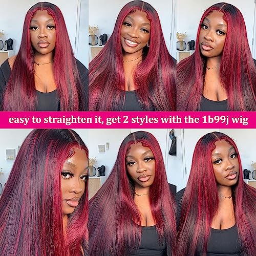 1B Red Human Hair Extensions - Image 4