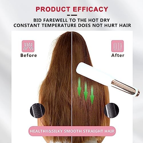 2-in-1 Electric Hair Brush Straightener, Fast Heating, All Hair Types, Black - Image 2