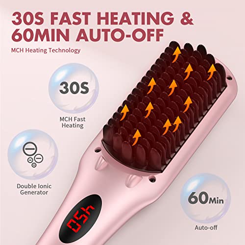 2-in-1 Hair Brush and Straightener - Image 2