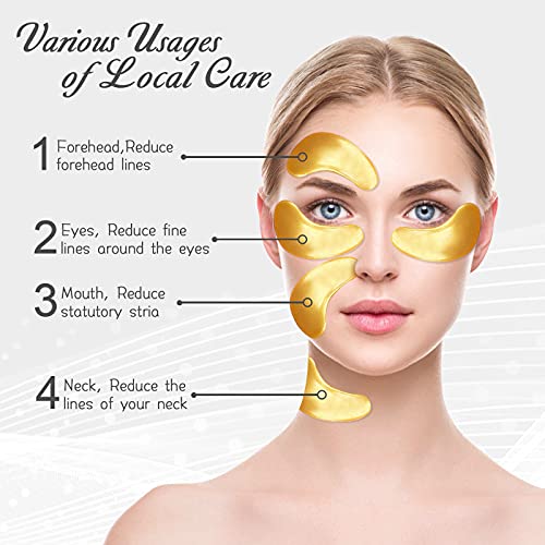 24K Gold Collagen Eye Masks 30 Pairs for Dark Circles and Puffiness Reduction - Image 4