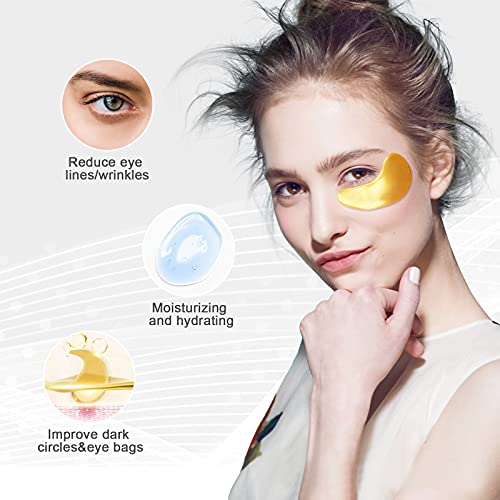 24K Gold Collagen Eye Masks 30 Pairs for Dark Circles and Puffiness Reduction - Image 3