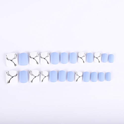 24 Piece Faux Stick-On Nail Art Set with Stylish Designs for Effortless Application - Image 5
