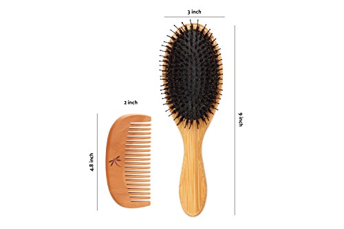 100% Boar Bristle Hair Brush for All Hair Types - Image 9