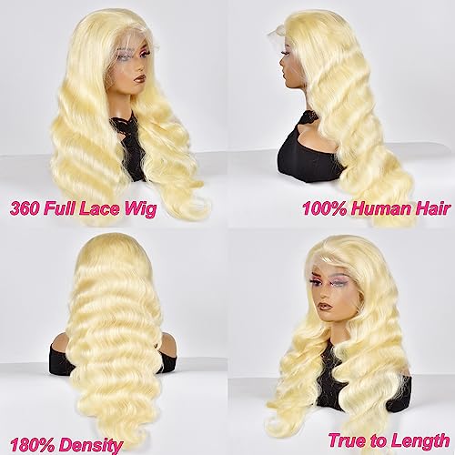 360 Lace Human Hair Blonde Wig - Image 3