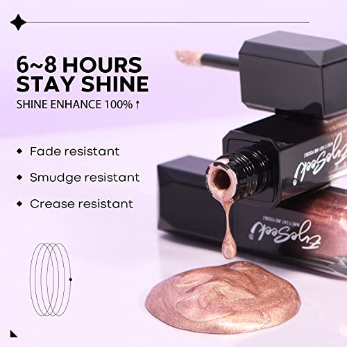 6-Piece 3D Dazzle Liquid Eyeshadow Collection - Long-Lasting Shimmer Shades - Image 5