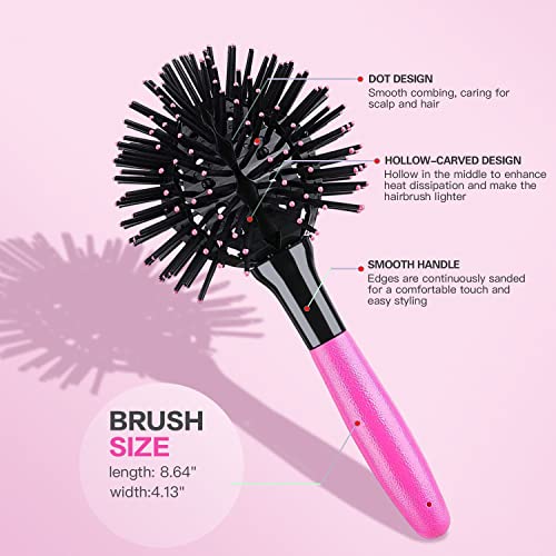 3D Round Hair Styling Brush 2 Inch for Voluminous Blowouts - Image 2