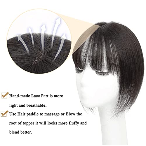 100% Remy Human Hair Clip-In Bangs Topper for Instant Style Change Medium - Image 2