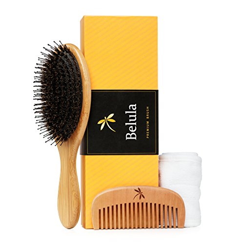 100% Boar Bristle Hair Brush for All Hair Types