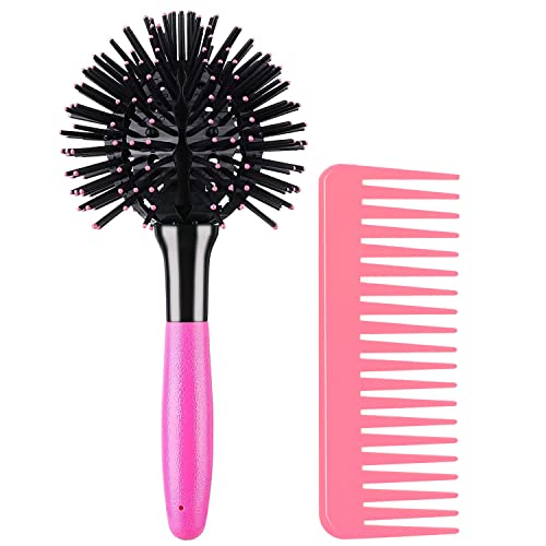 3D Round Hair Styling Brush 2 Inch for Voluminous Blowouts