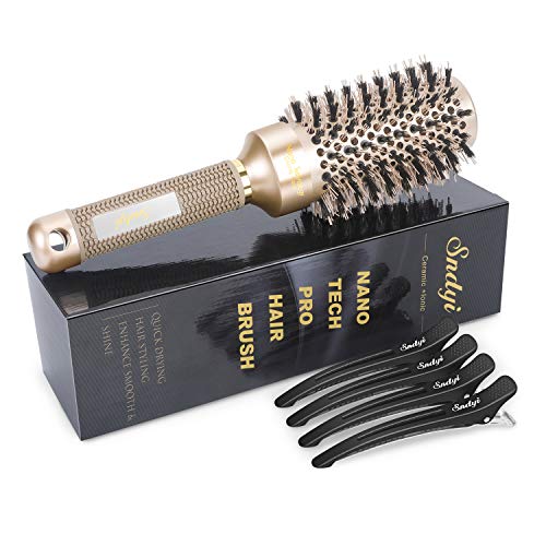 5-Inch Round Hair Brush for Effortless Styling and Maximum Volume Boosting