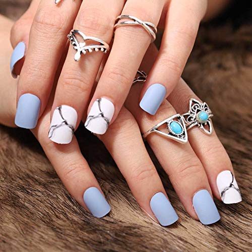 24 Piece Faux Stick-On Nail Art Set with Stylish Designs for Effortless Application