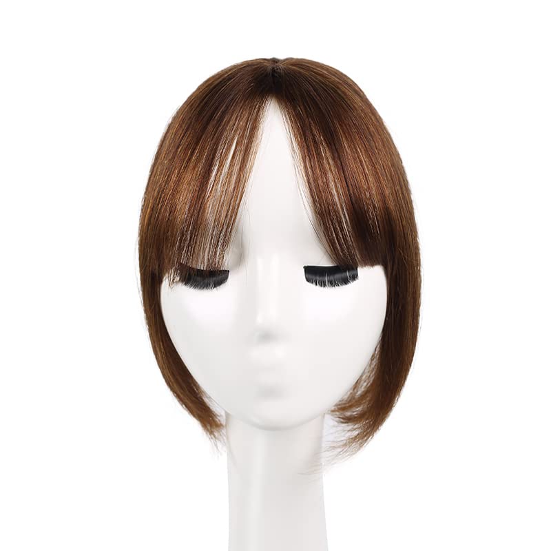 Natural Look Lightweight Human Hair Bangs Topper, Easy Styling and Blend - Image 9