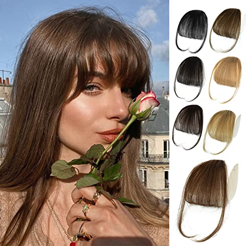 18-Inch Clip-In Human Hair Bangs Extensions for Effortless Hairstyle Transformations
