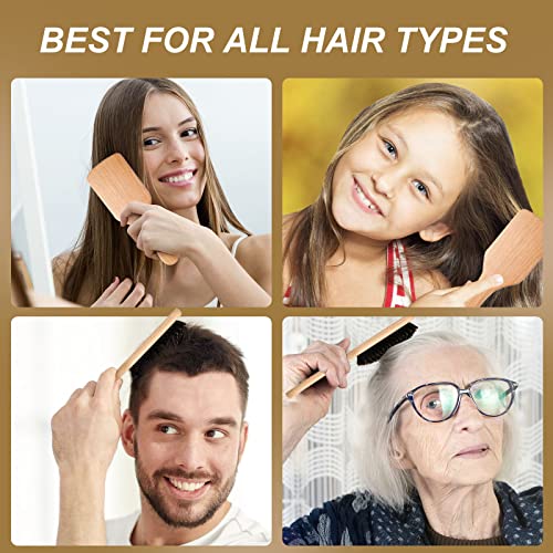 Pure Boar Bristle Hair Brush 100% Natural - Image 5