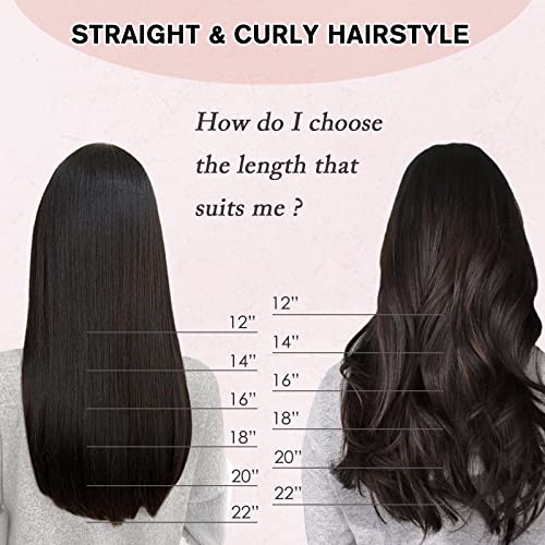 100% Human Hair Clip-In Extensions 20 Inch Medium Brown - Image 6