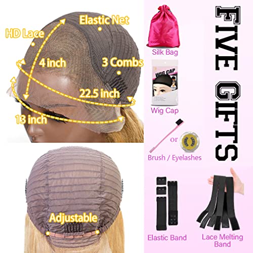Blonde 22 Inch 100% Human Hair Lace Wig Natural Look - Image 6