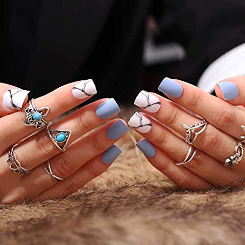 24 Piece Faux Stick-On Nail Art Set with Stylish Designs for Effortless Application - Image 4