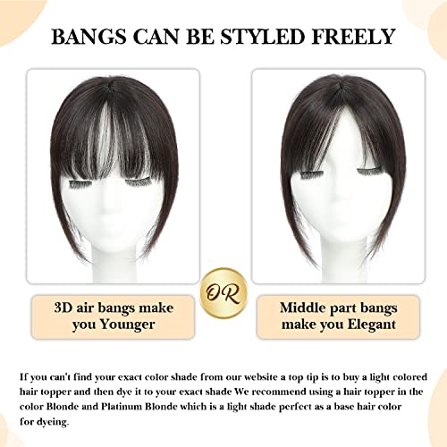 100% Remy Human Hair Clip-In Bangs Topper for Instant Style Change Medium - Image 5