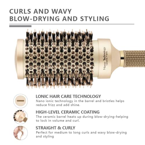 360 Round Rotating Styling Brush for Smooth Voluminous Hair, 1 Inch Barrel - Image 3