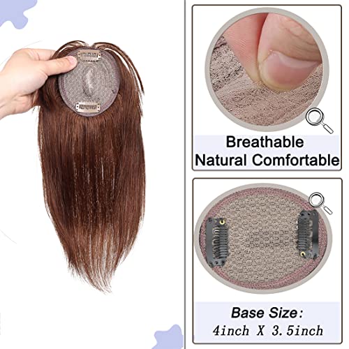 Natural Look Lightweight Human Hair Bangs Topper, Easy Styling and Blend - Image 4