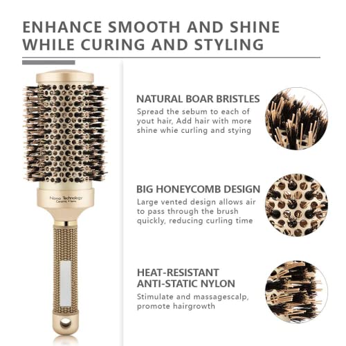 360 Round Rotating Styling Brush for Smooth Voluminous Hair, 1 Inch Barrel - Image 2