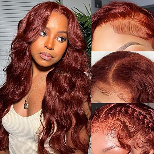 Auburn Human Hair Wig for Women Natural Look Comfortable Fit Adjustable Size
