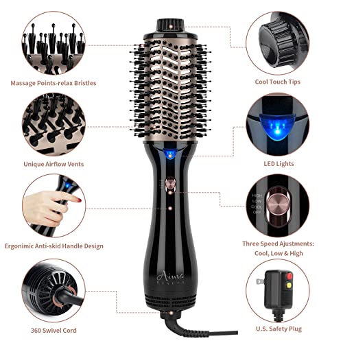 2-in-1 Hair Brush Blow Dryer and Straightener Curler - Image 3